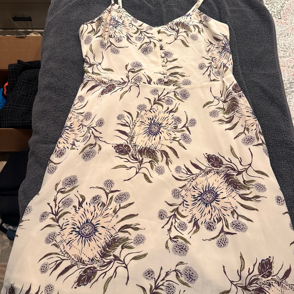 Madewell Cream Floral Mini Dress